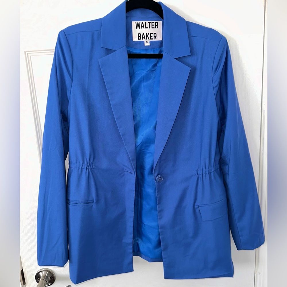 Walter Baker Blue Cinched Waist Blazer